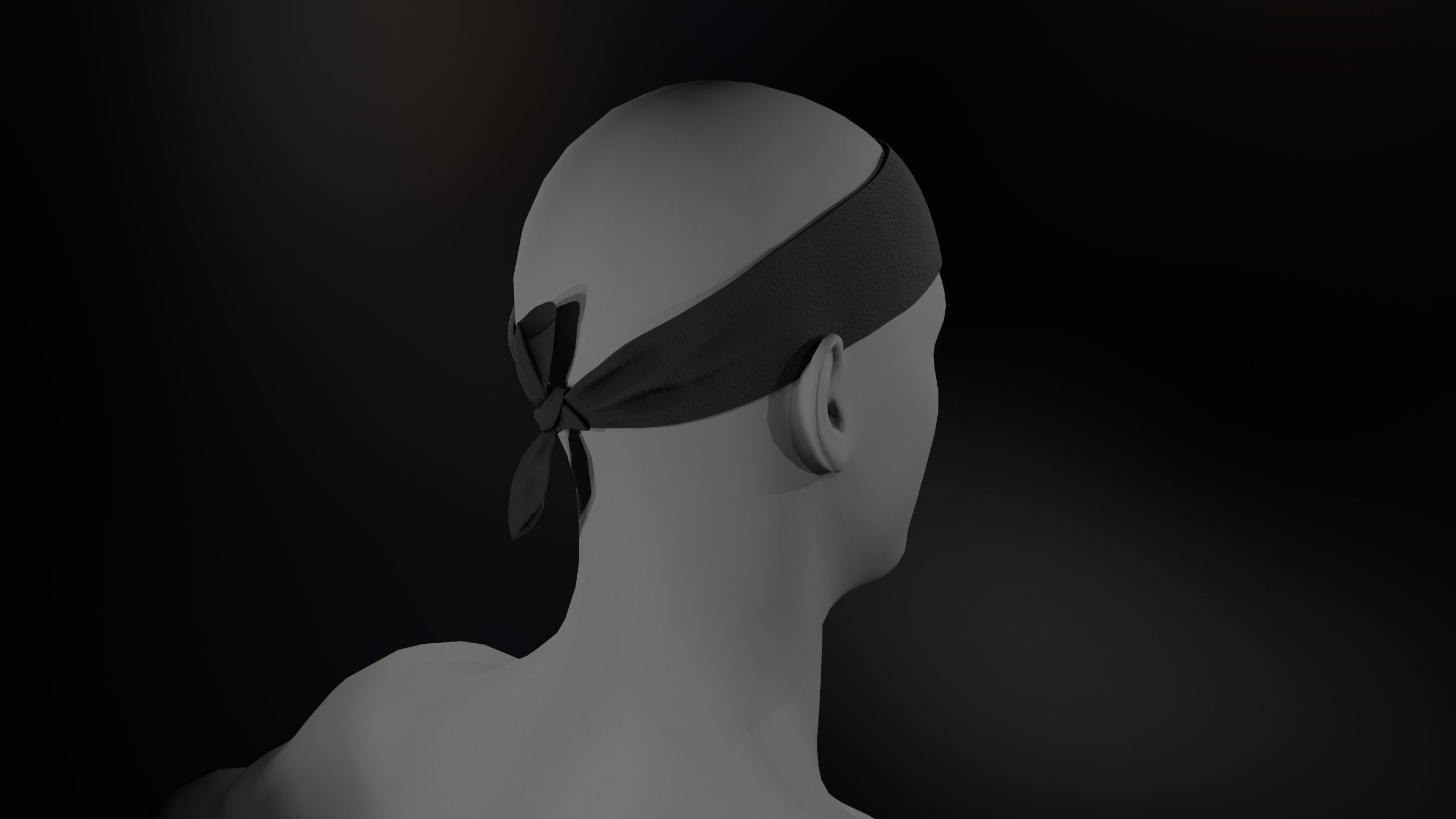 Black Bandana Low-poly 3D model_4