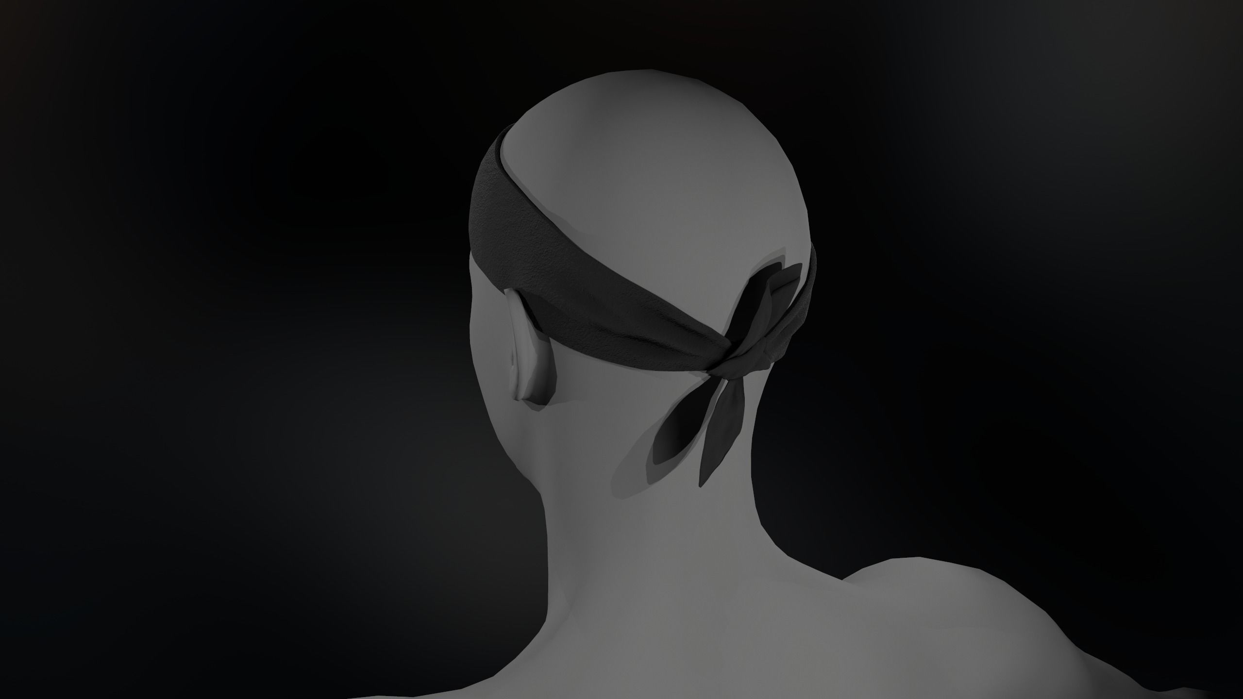 Black Bandana Low-poly 3D model_3