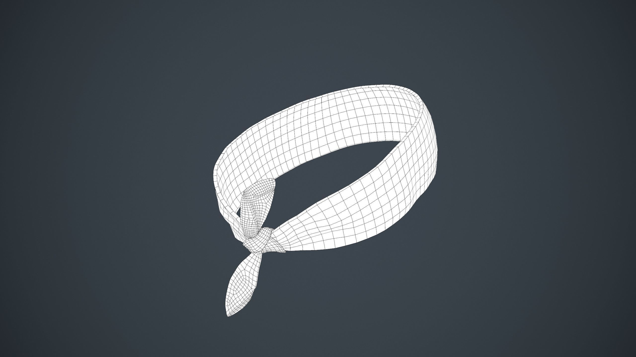 Black Bandana Low-poly 3D model_16