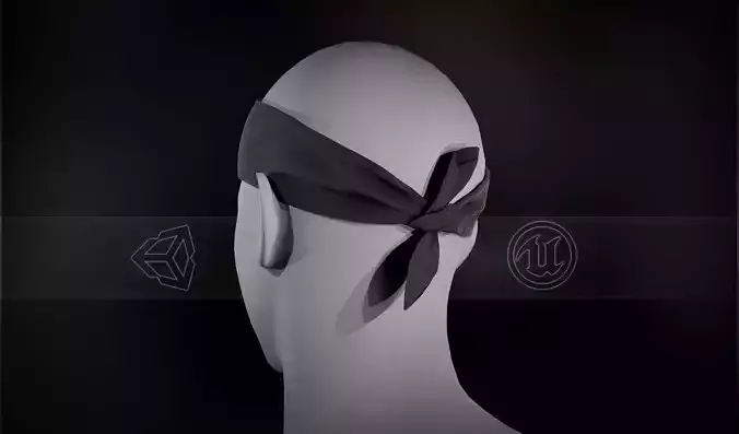 Black Bandana Low-poly 3D model