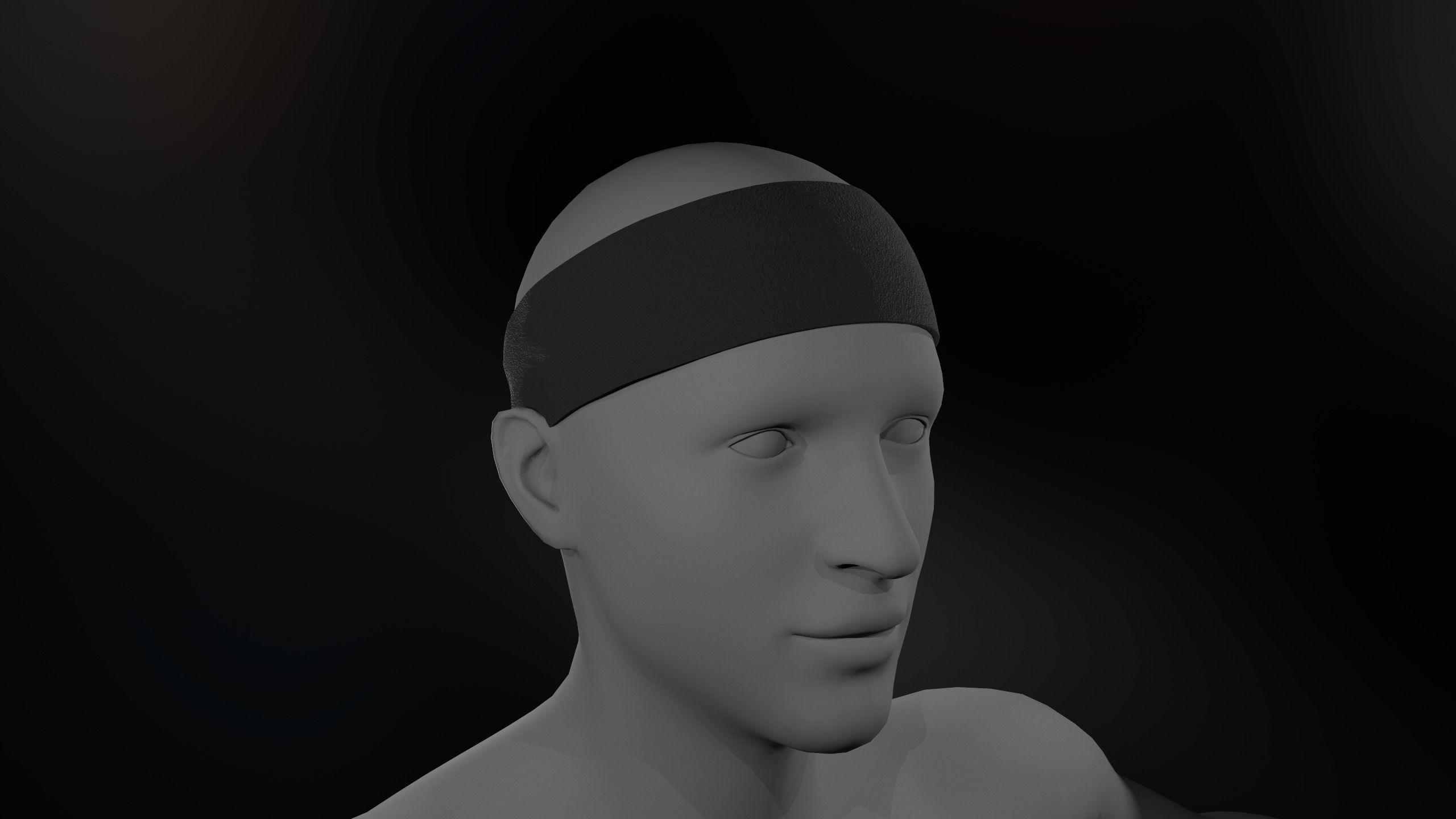 Black Bandana Low-poly 3D model_5