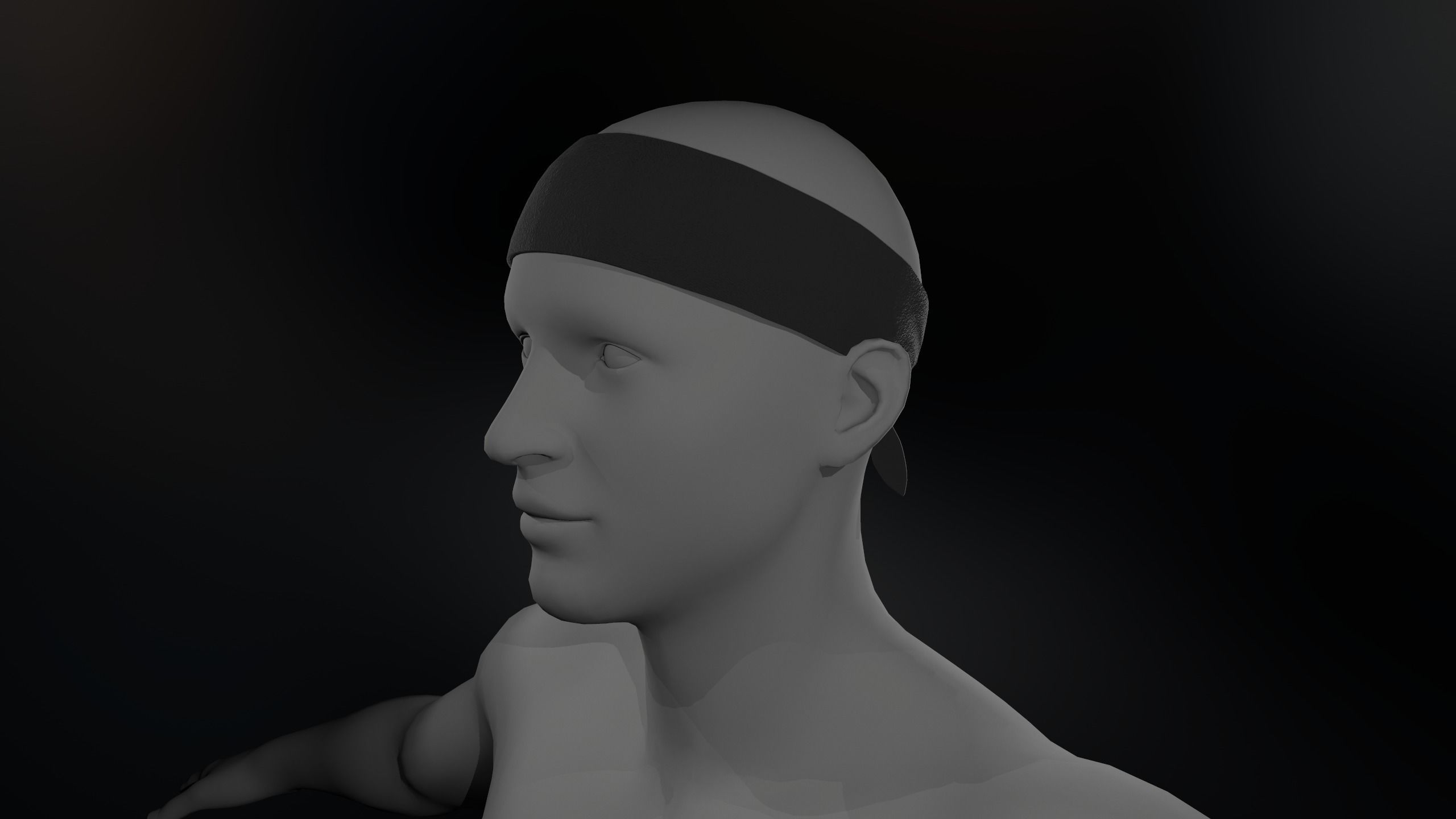 Black Bandana Low-poly 3D model_2