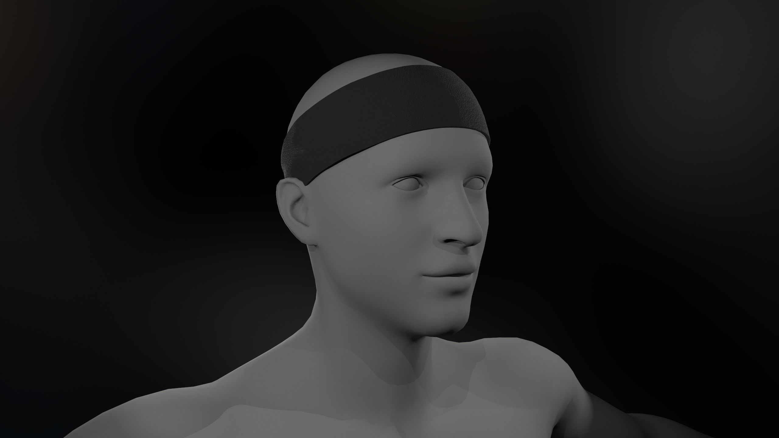Black Bandana Low-poly 3D model_1