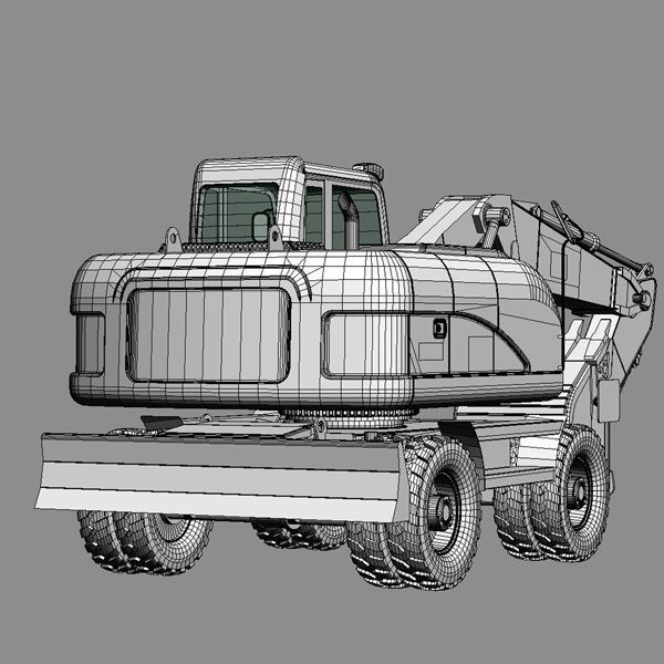 Wheel Excavator Cat 315D 3D model_6