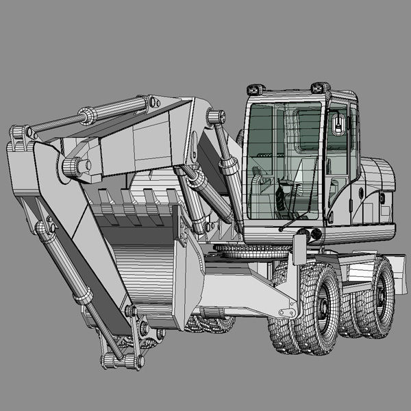 Wheel Excavator Cat 315D 3D model_5
