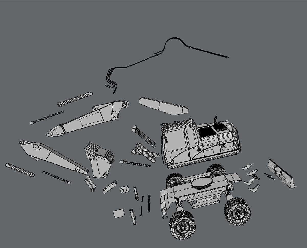 Wheel Excavator Cat 315D 3D model_7