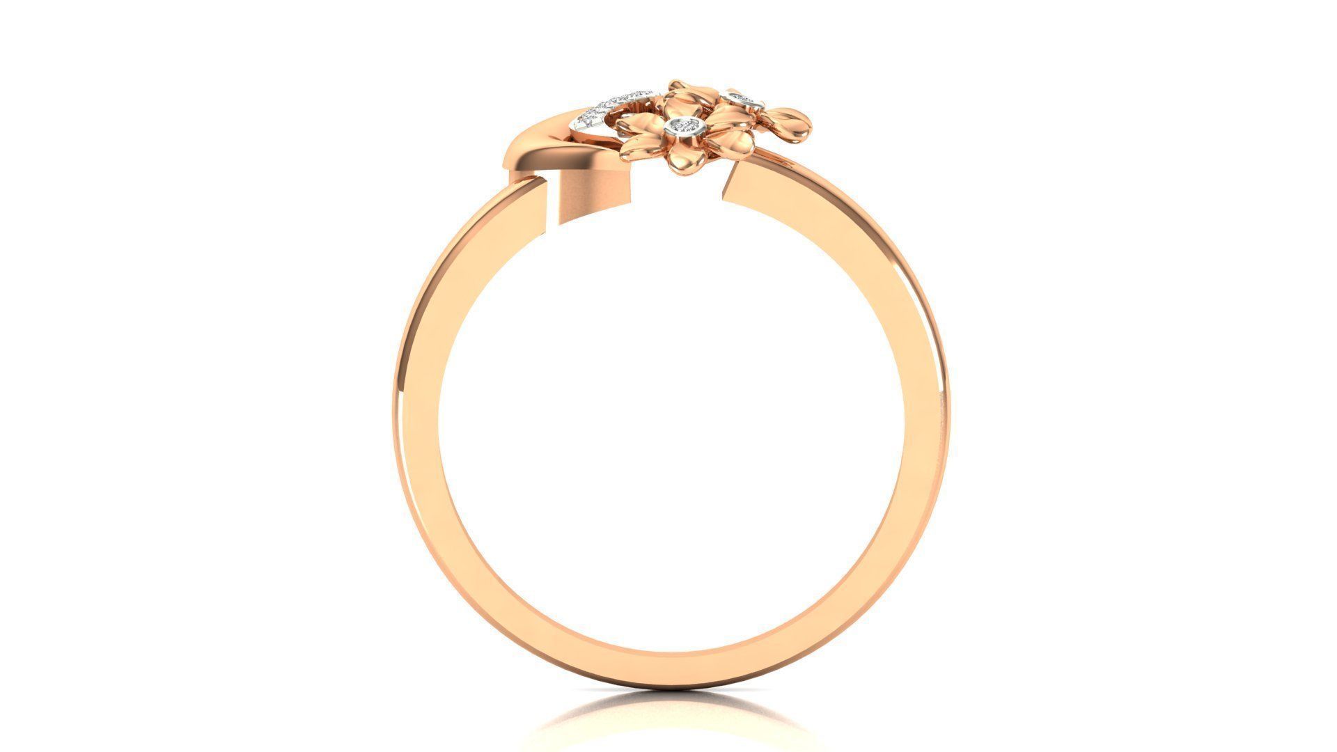 Ring-128 rose gold ring with diamonds 3D print model_6