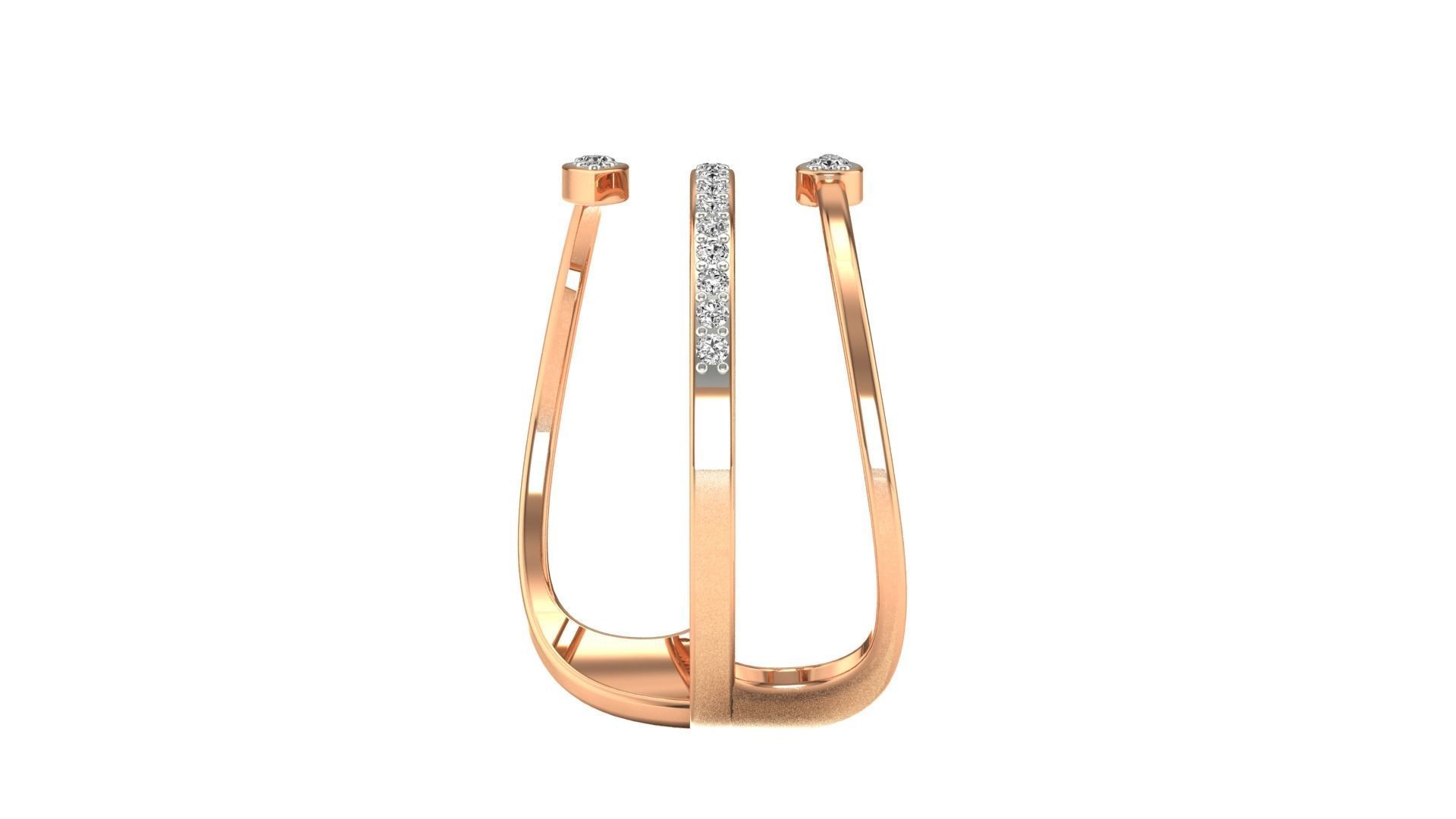 Ring-128 two diamond hoop earrings 3D print model_13