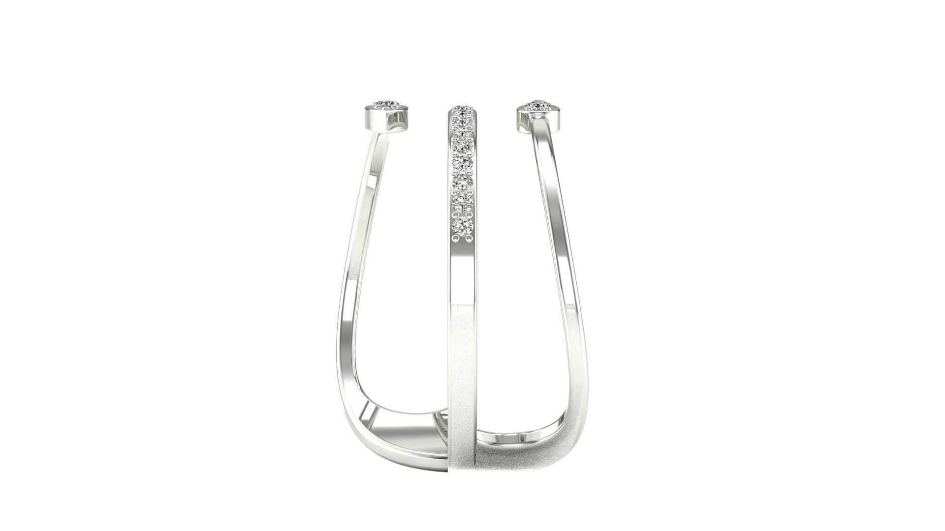 Ring-128 two diamond hoop earrings 3D print model_15