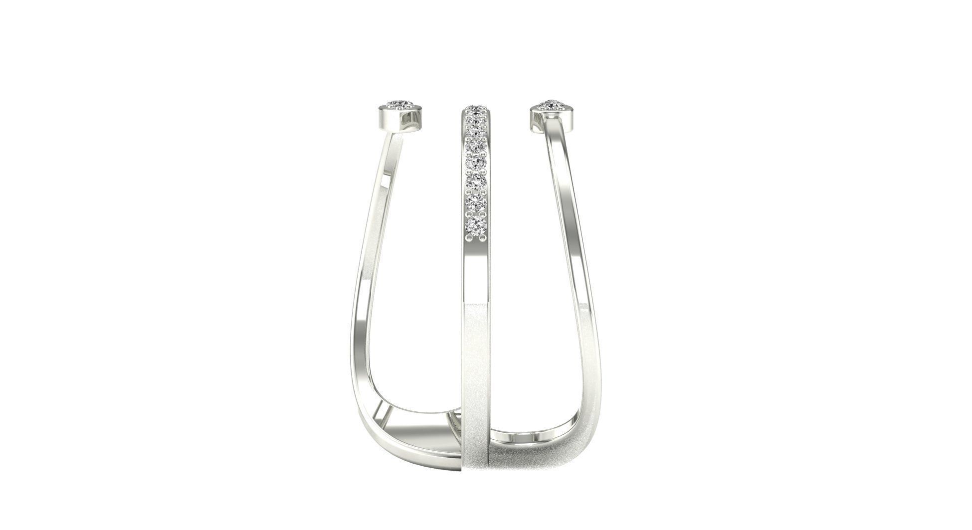 Ring-128 two diamond hoop earrings 3D print model_14