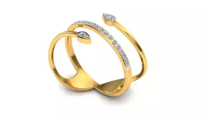 Ring-128 two diamond hoop earrings 3D print model
