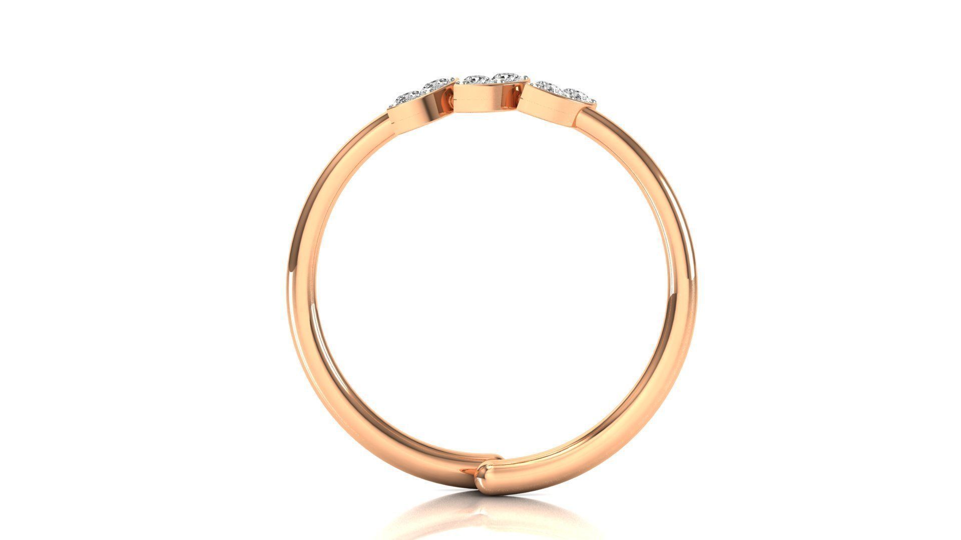 Ring-126 gold ring with three diamonds 3D print model_6