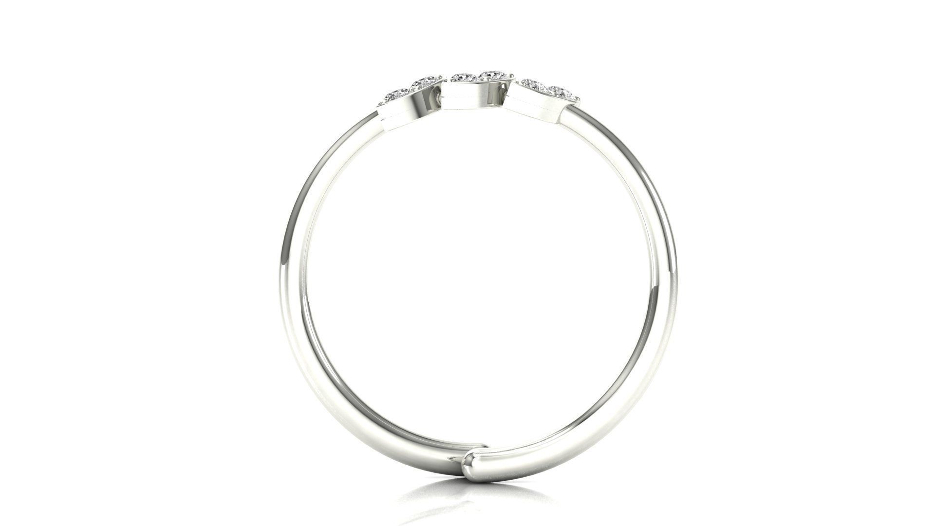 Ring-126 gold ring with three diamonds 3D print model_8