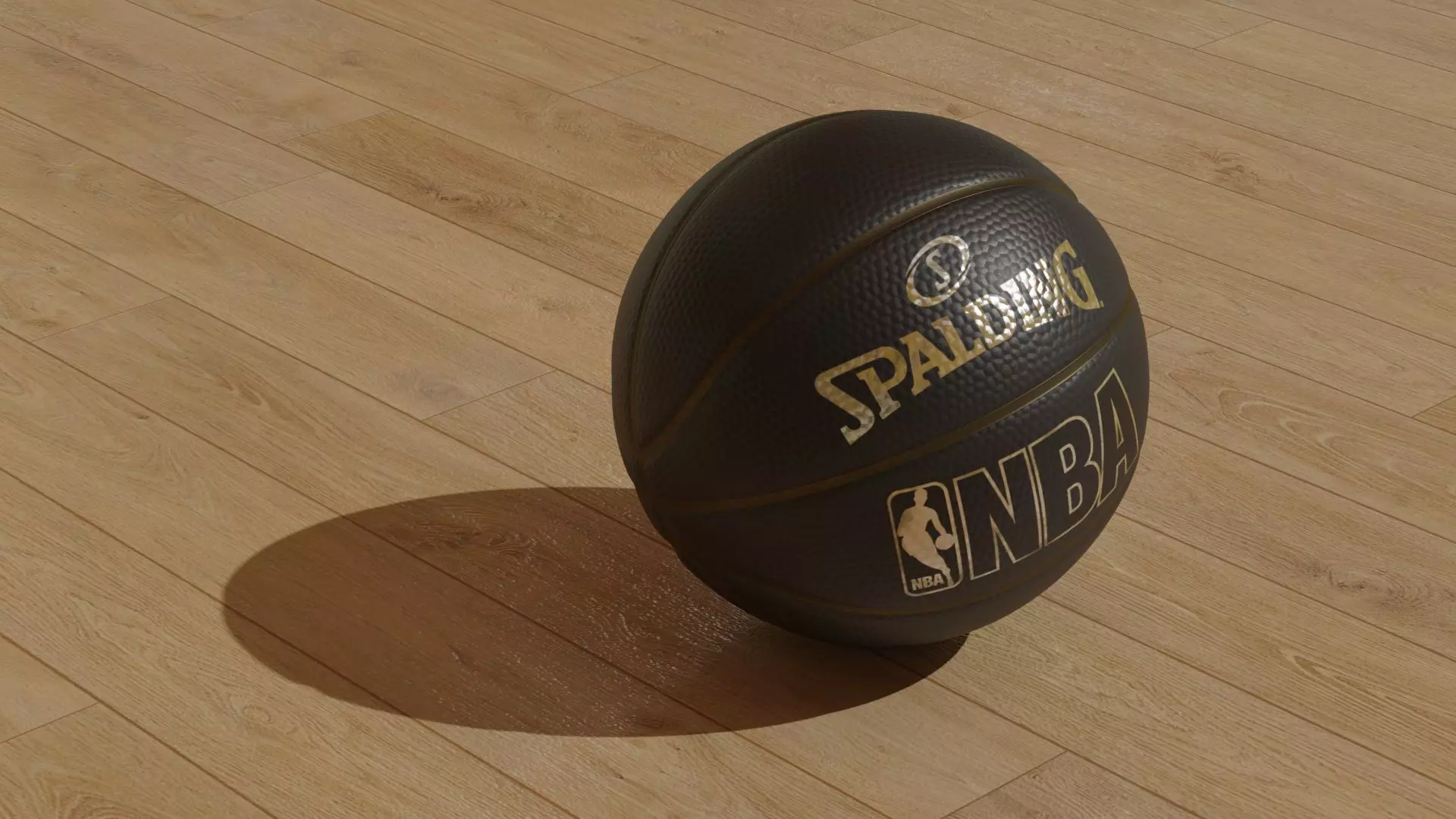 Spalding Black Ball Basket 3D model_0