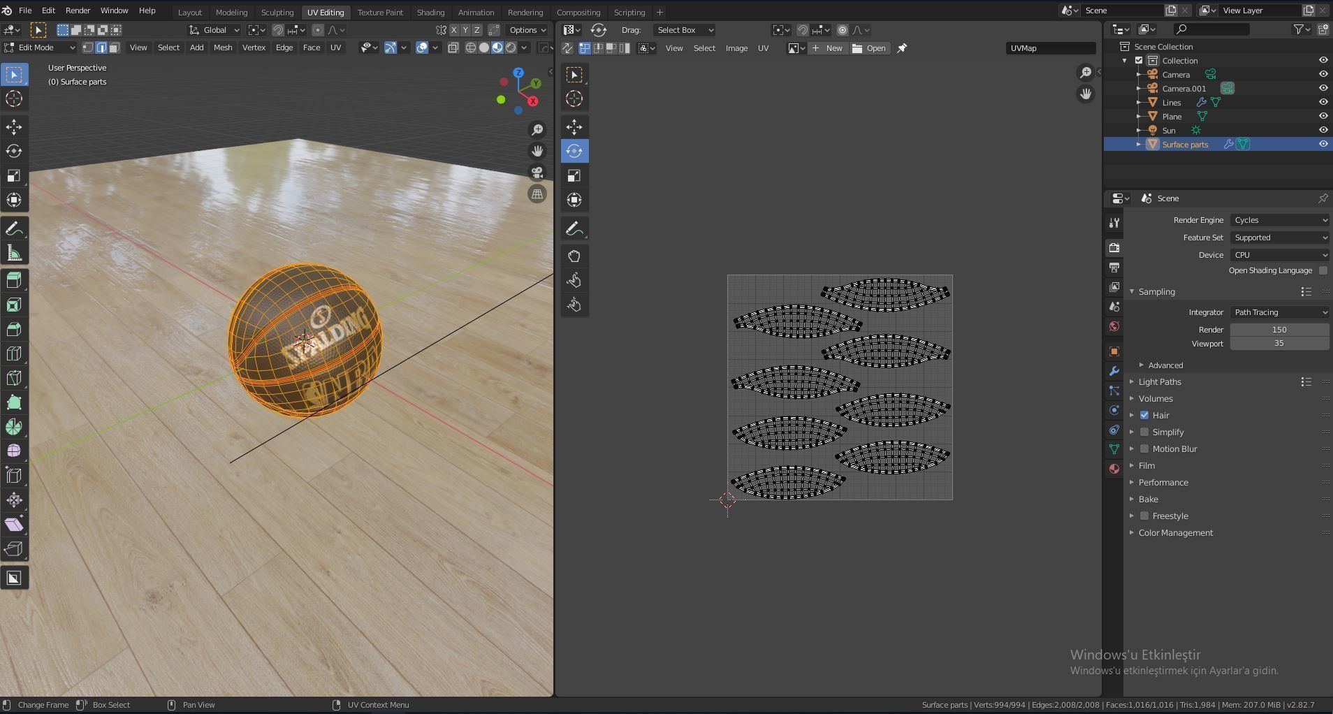Spalding Black Ball Basket 3D model_3