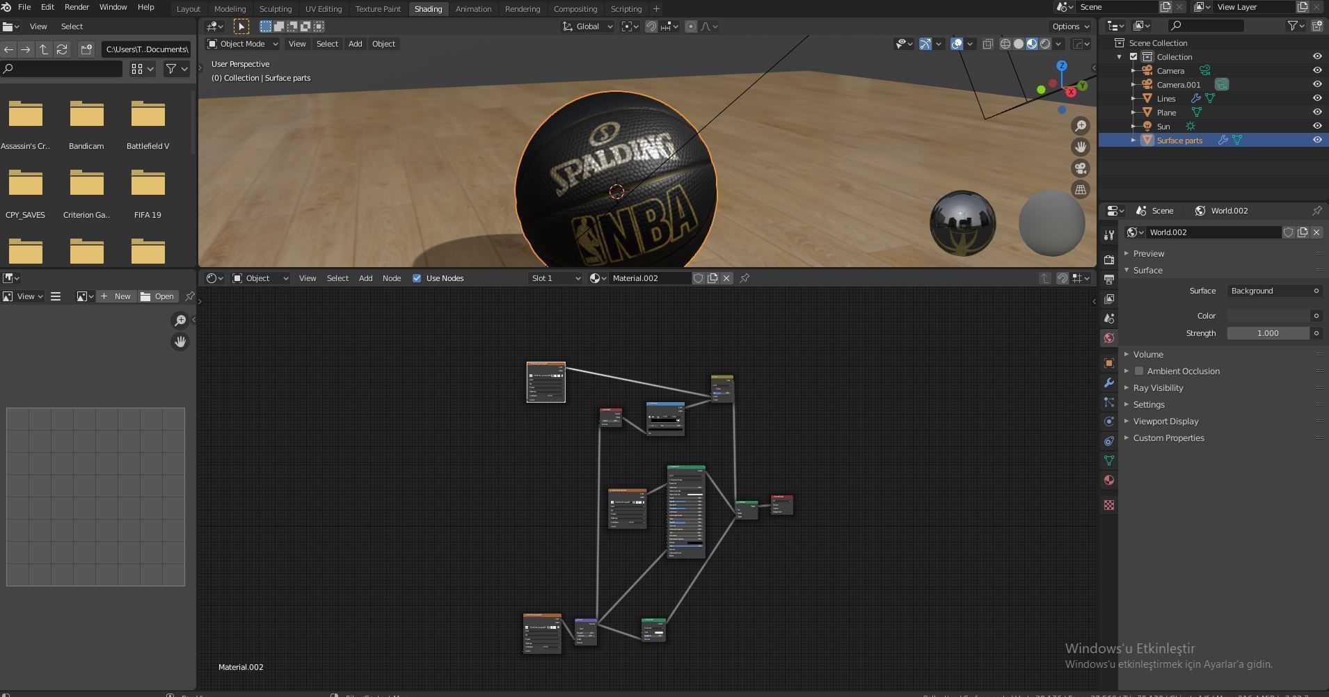 Spalding Black Ball Basket 3D model_6