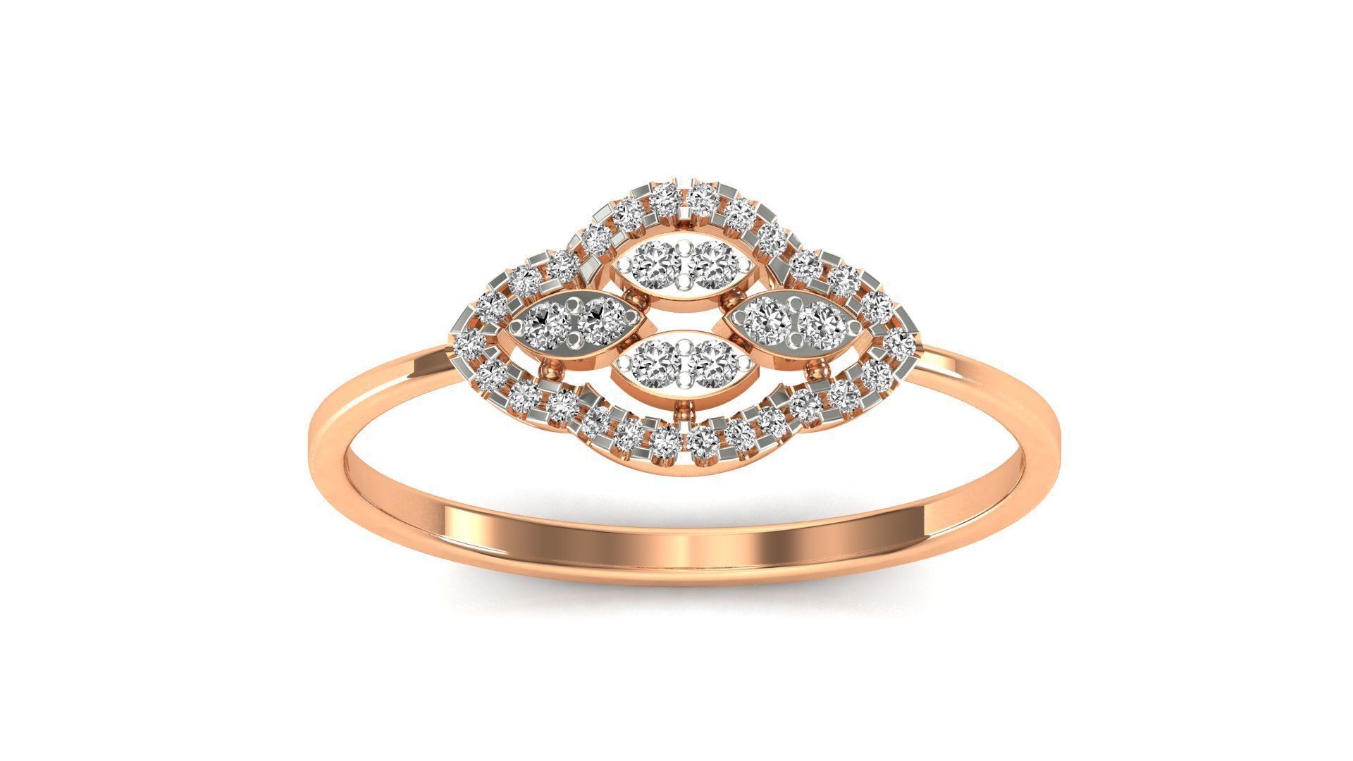 Ring-113 engagement ring with diamonds 3D print model_18
