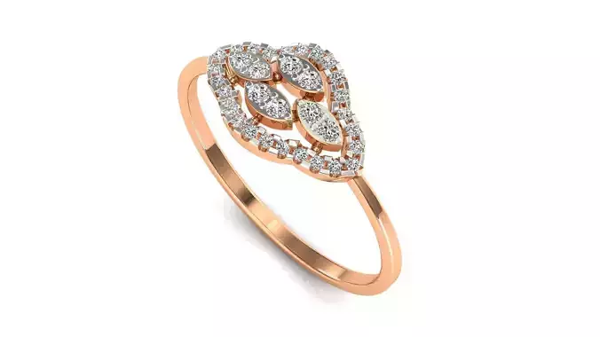 Ring-113 engagement ring with diamonds 3D print model