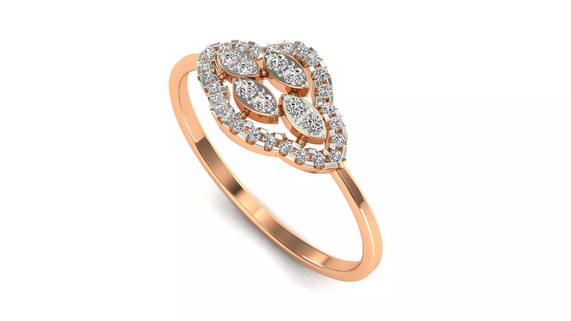 Ring-113 engagement ring with diamonds 3D print model_0