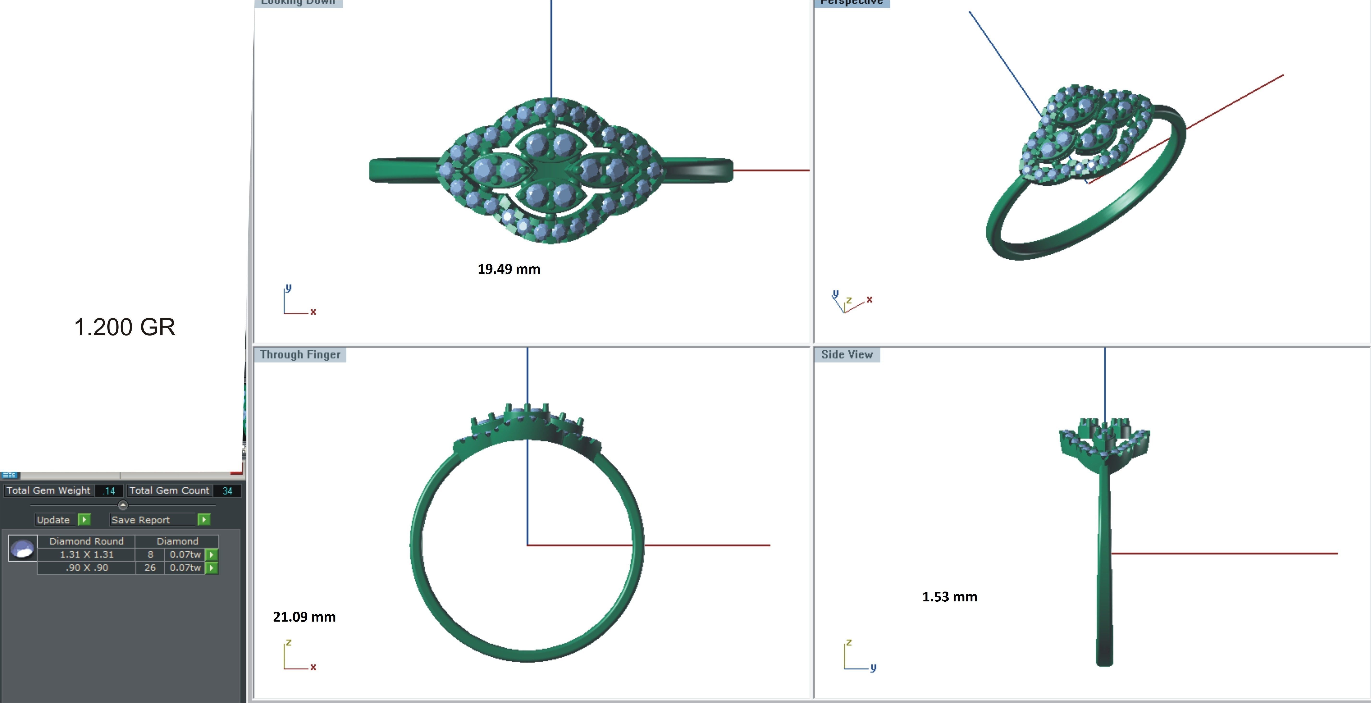Ring-113 engagement ring with diamonds 3D print model_24