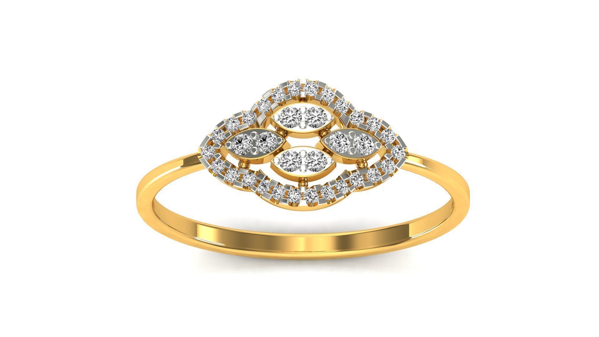 Ring-113 engagement ring with diamonds 3D print model_22