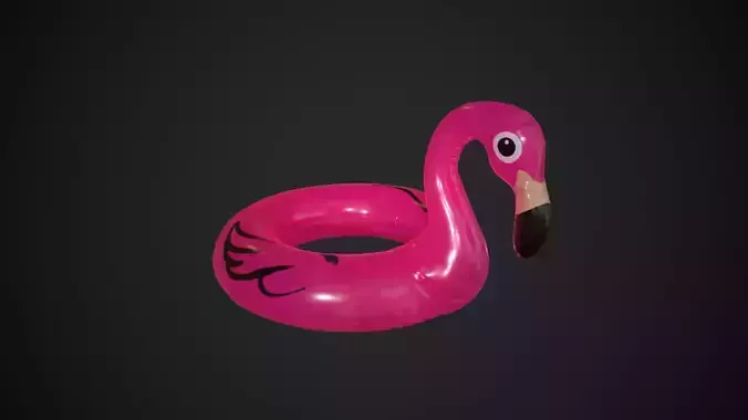Stylized Inflatable Flamingo Low-poly 3D model
