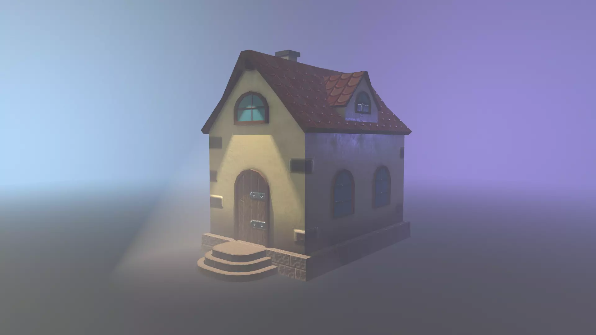 Stylized house Free low-poly 3D model