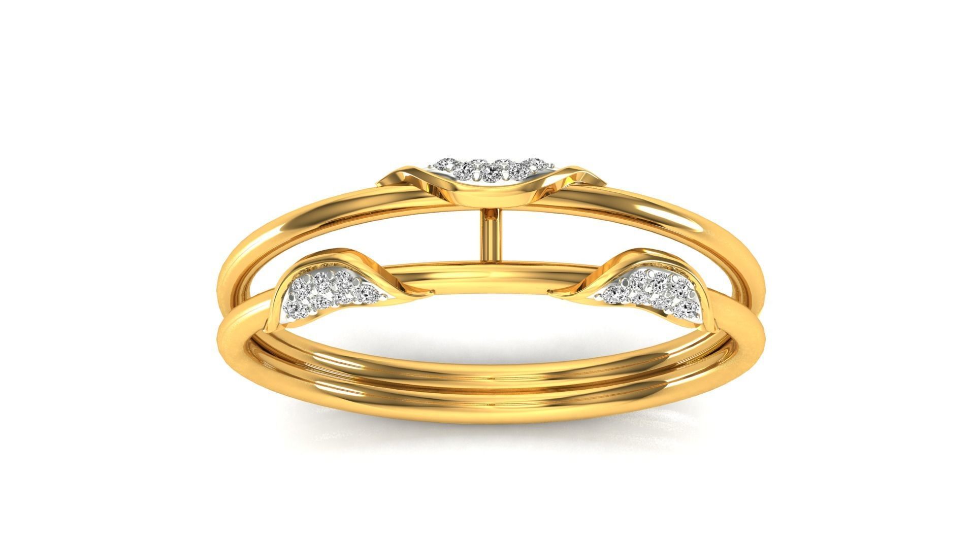 Ring-96 rose gold ring with diamonds 3D print model_23