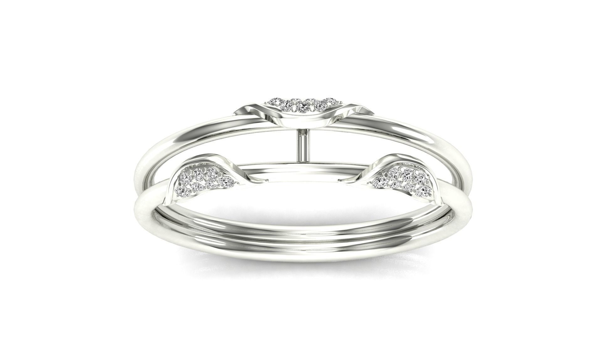 Ring-96 rose gold ring with diamonds 3D print model_21