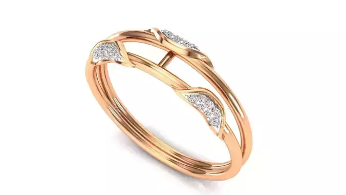 Ring-96 rose gold ring with diamonds 3D print model