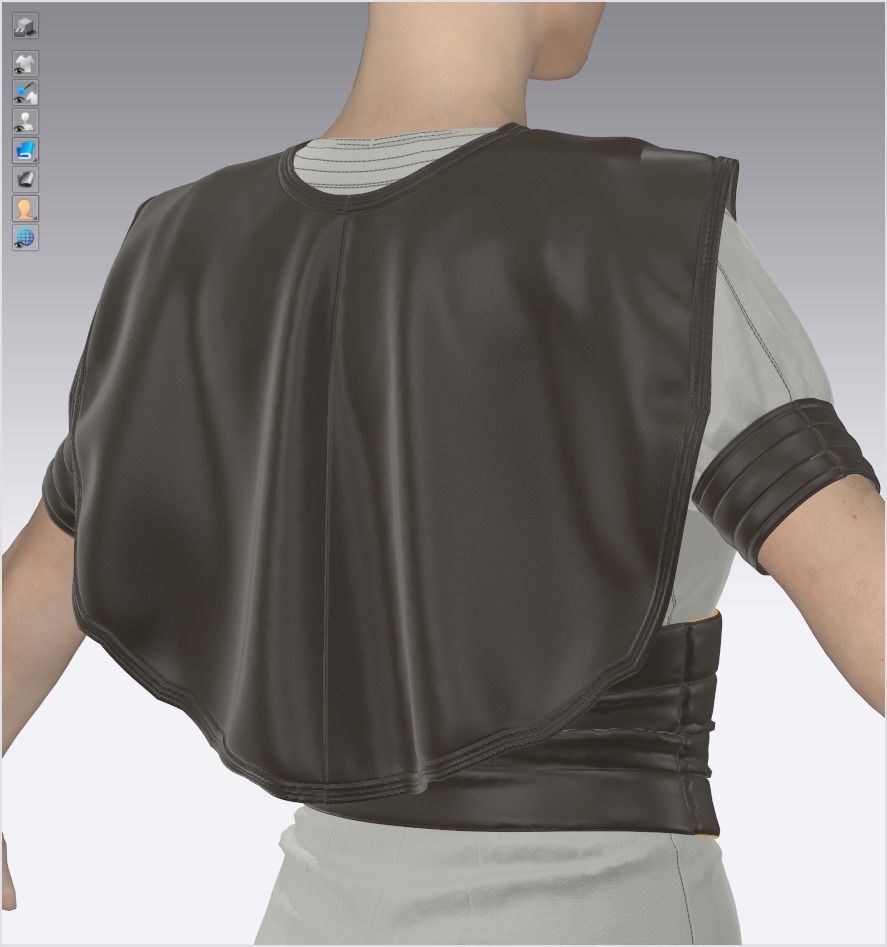 Female Medieval Mini Dress - 53 Marvelous Designer and Clo3D 3D model_8