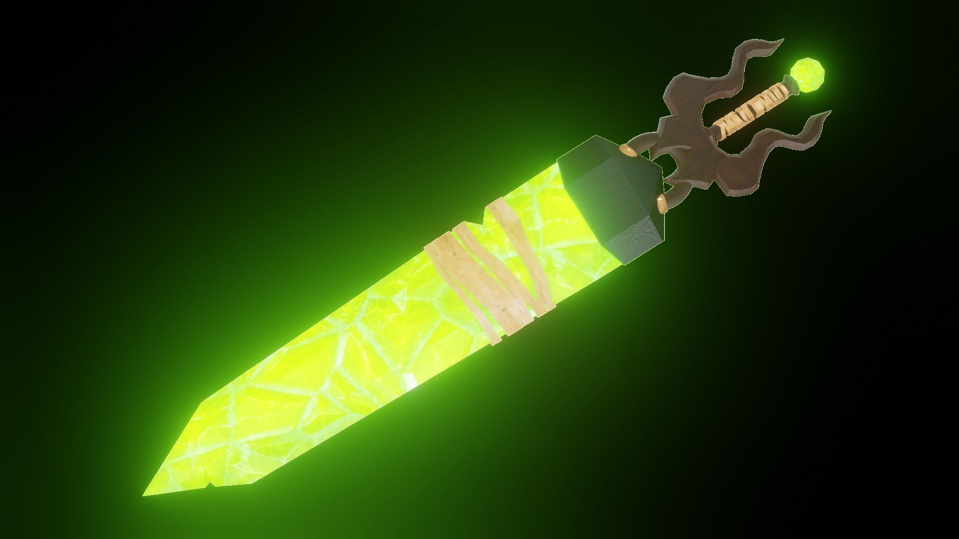 Crystal Greatsword - Low Poly Low-poly 3D model_4