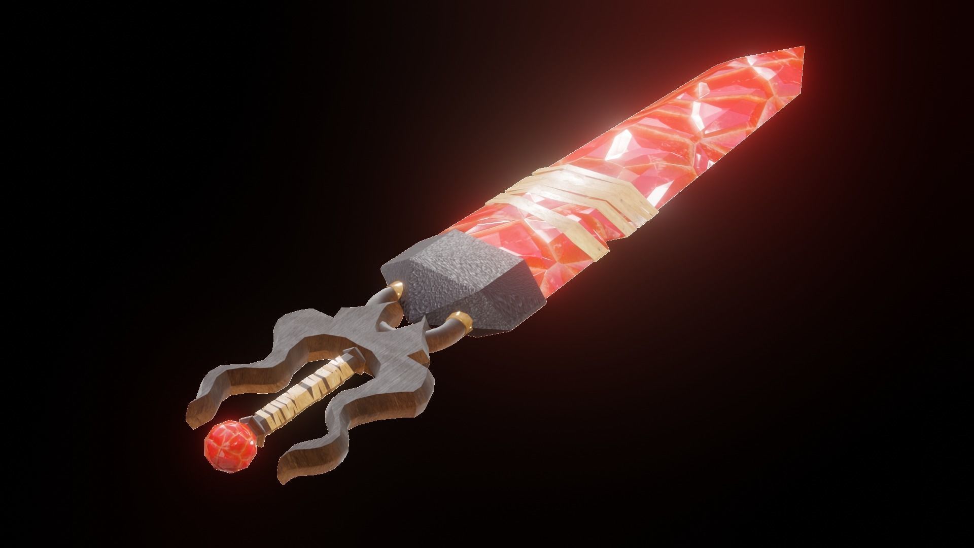 Crystal Greatsword - Low Poly Low-poly 3D model_11