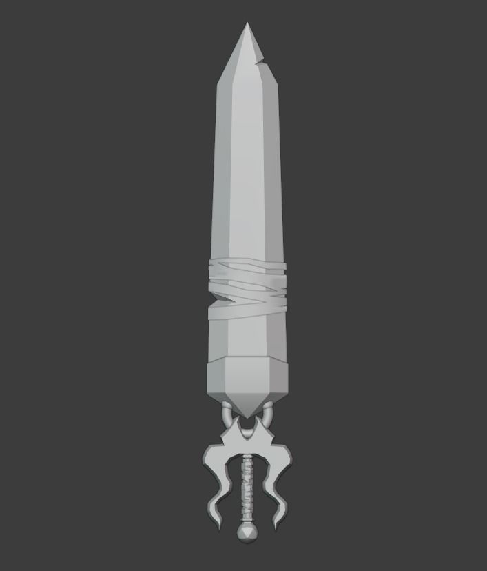 Crystal Greatsword - Low Poly Low-poly 3D model_6