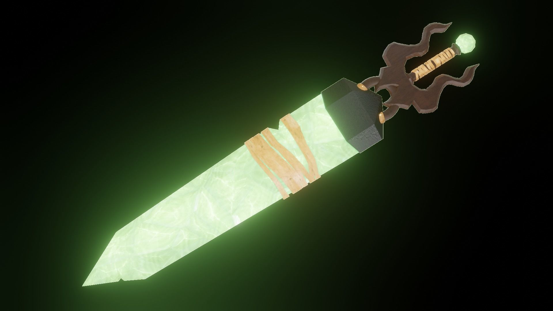 Crystal Greatsword - Low Poly Low-poly 3D model_3