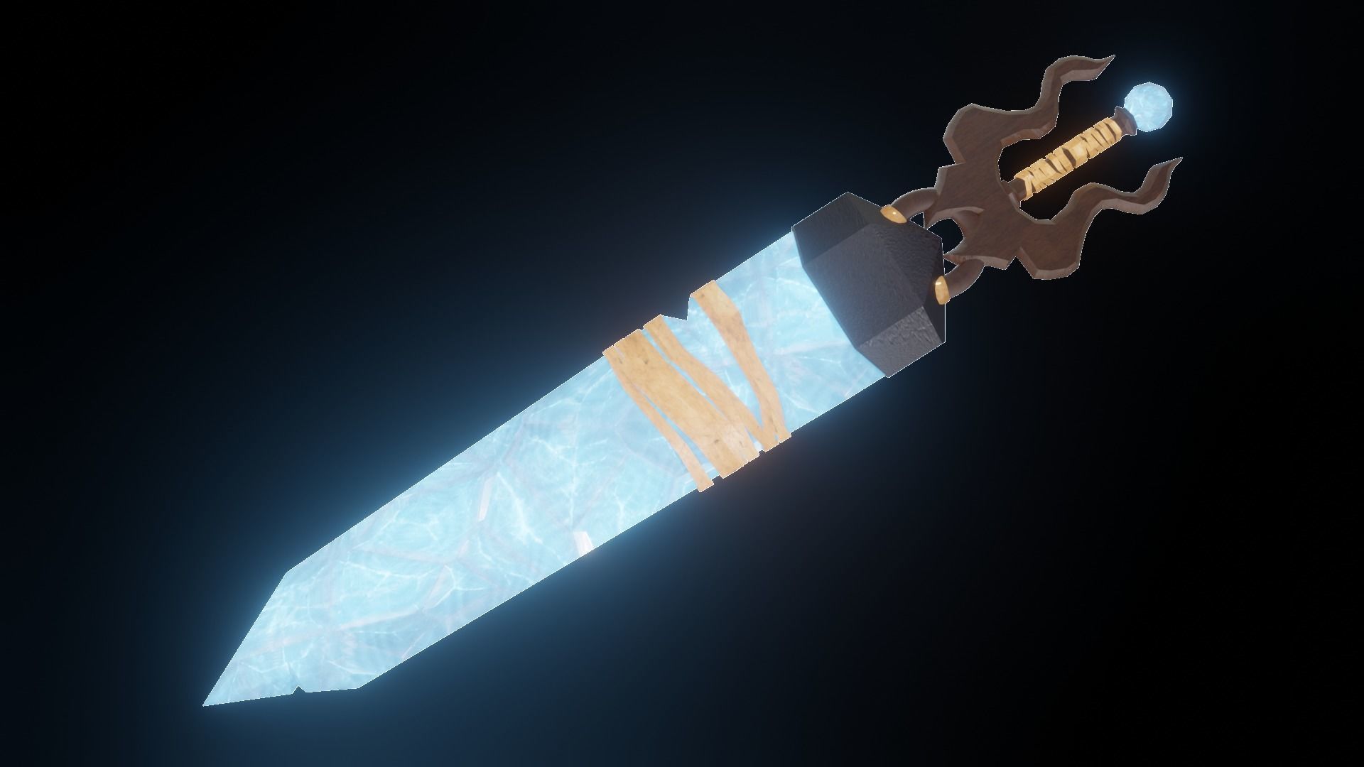 Crystal Greatsword - Low Poly Low-poly 3D model_2