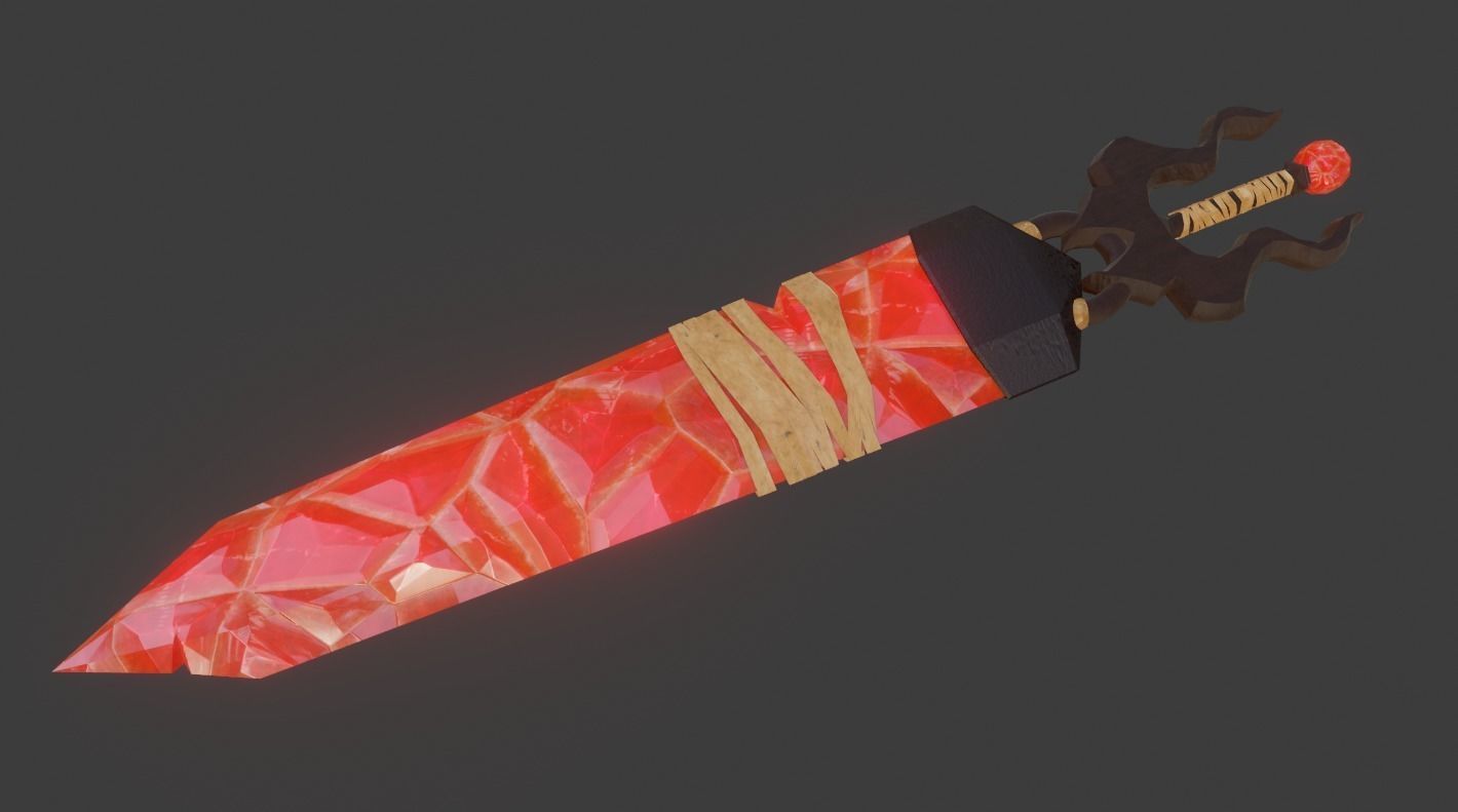 Crystal Greatsword - Low Poly Low-poly 3D model_14