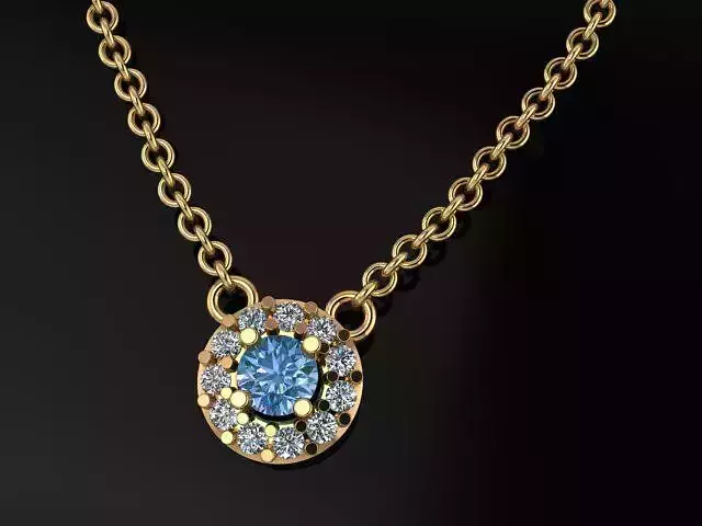 Dainty Round Halo Pendant 3mm