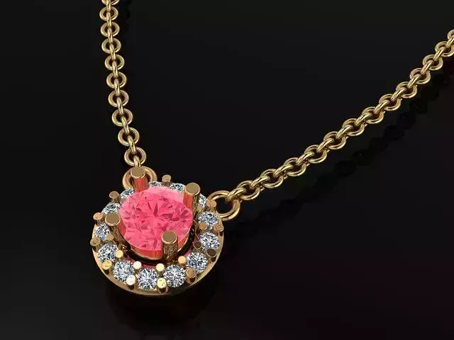 Dainty Round Halo Pendant 4mm