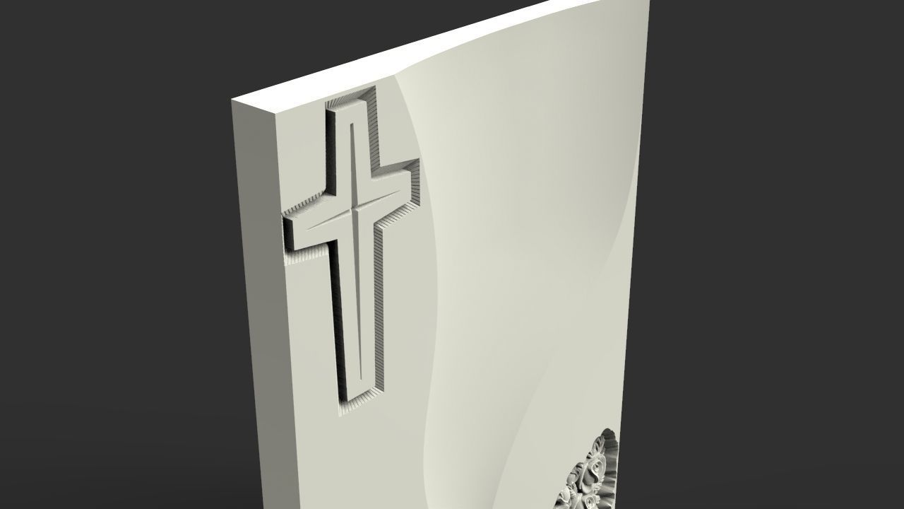 Memorial tombstone 3D print model_3