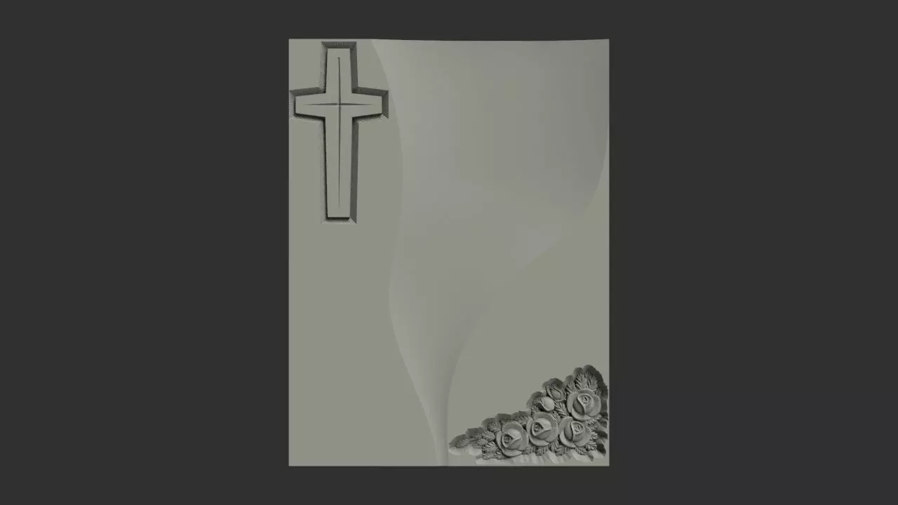 Memorial tombstone 3D print model_0