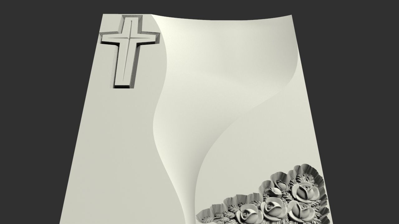 Memorial tombstone 3D print model_4