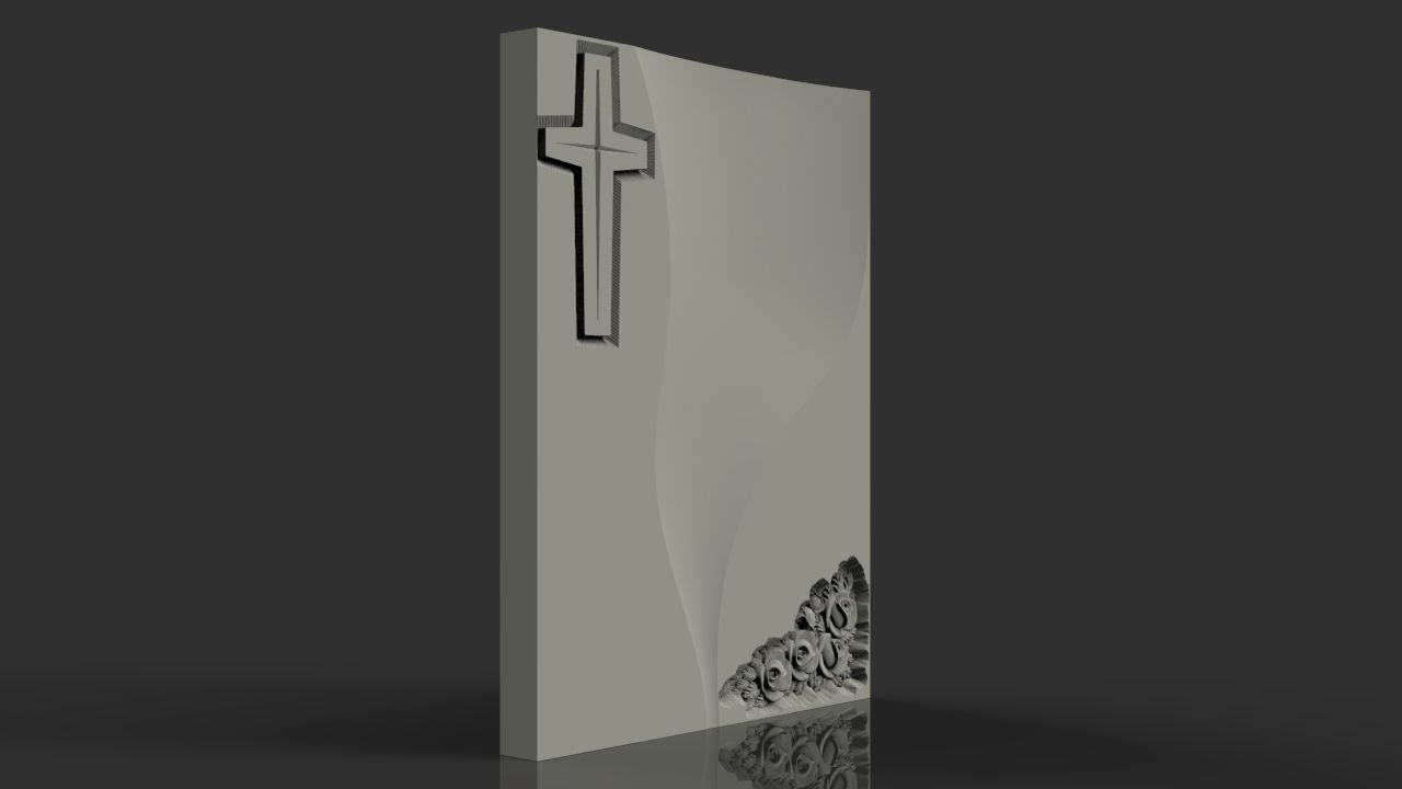 Memorial tombstone 3D print model_1