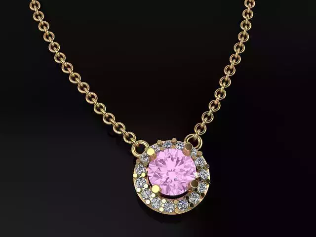 Dainty Round Halo Pendant 5mm