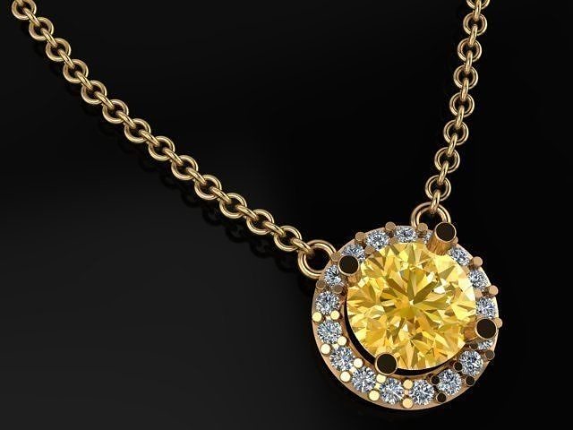 Dainty Round Halo Pendant 6mm 3D print model