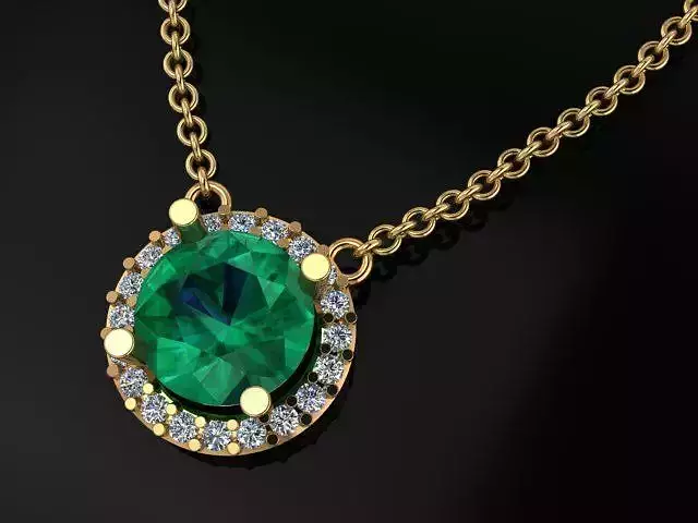 Dainty Round Halo Pendant 7mm