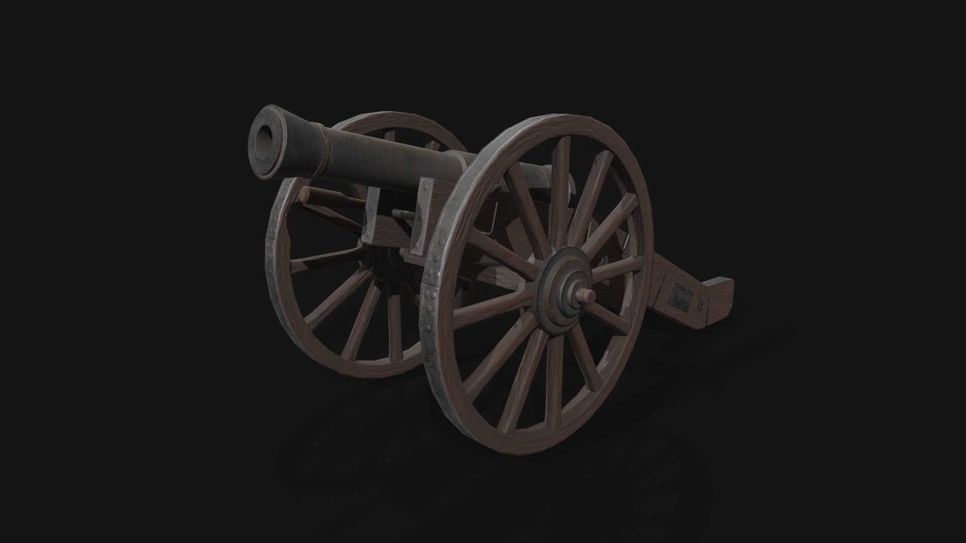Napoleonic Cannon Low-poly 3D model_0