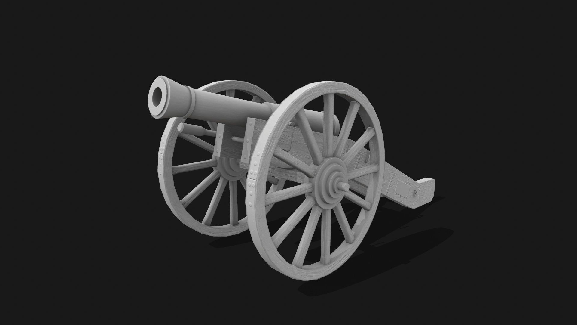 Napoleonic Cannon Low-poly 3D model_5