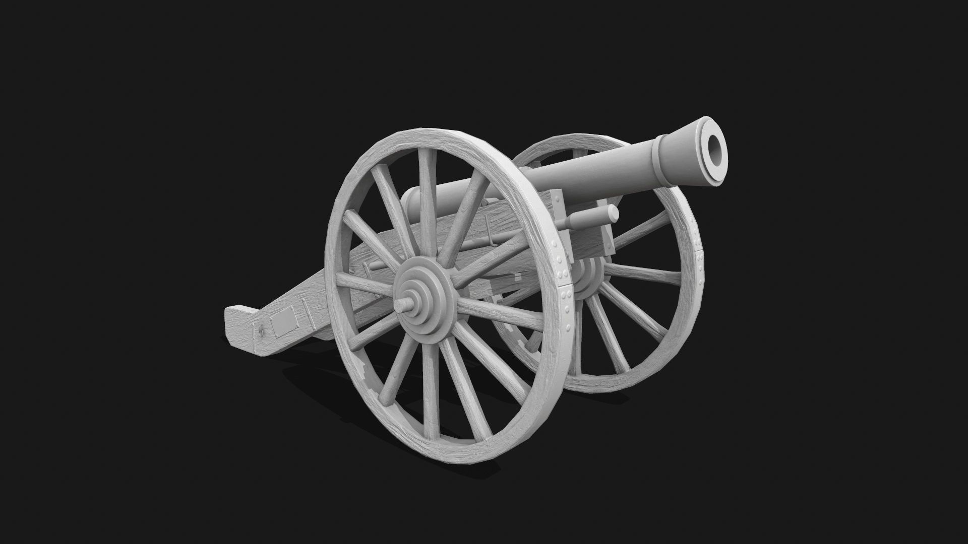 Napoleonic Cannon Low-poly 3D model_6