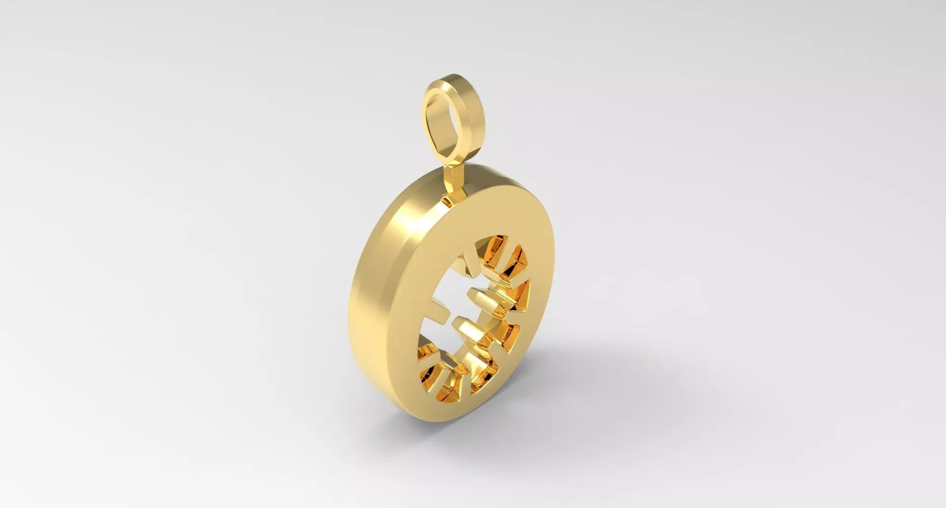 O Letter Pendant Gold 3D print model_0